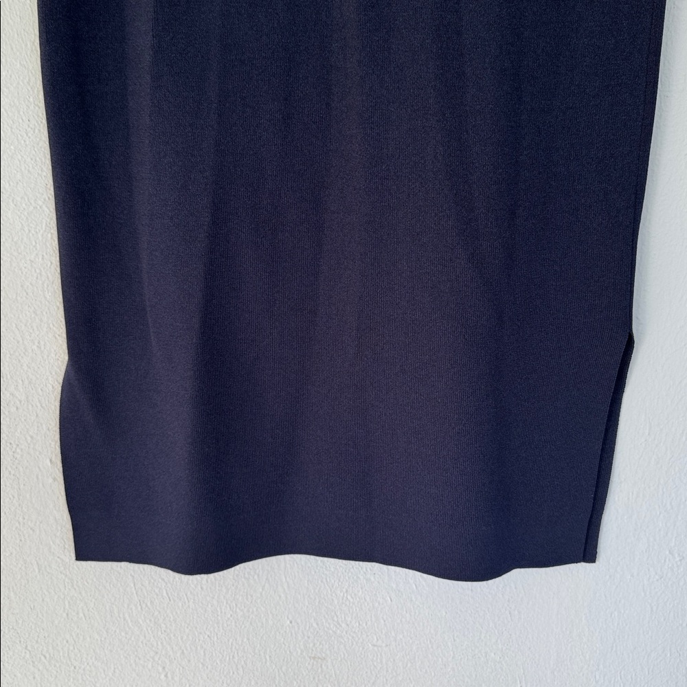 MM Lafleur Navy Pencil Skirt with Side Slit - Picture 9 of 11
